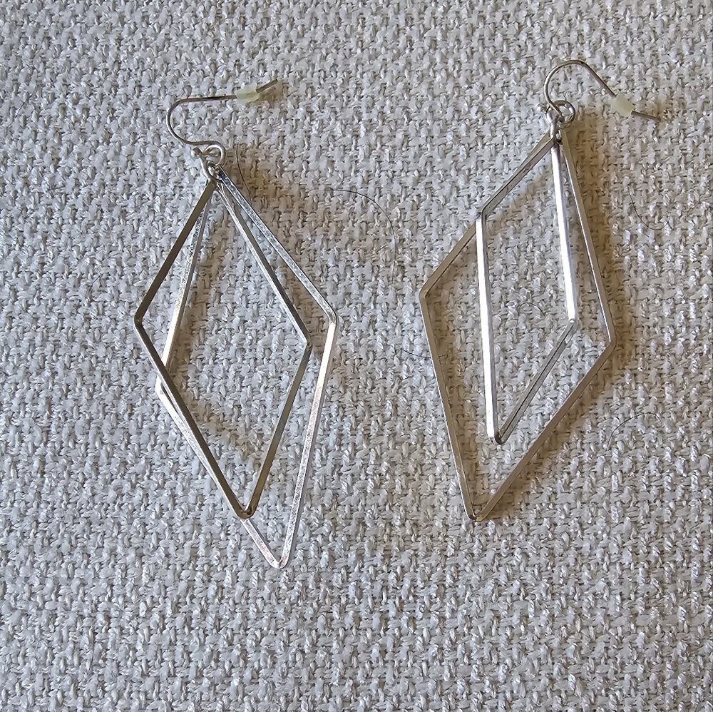 Geometric Silver Earrings